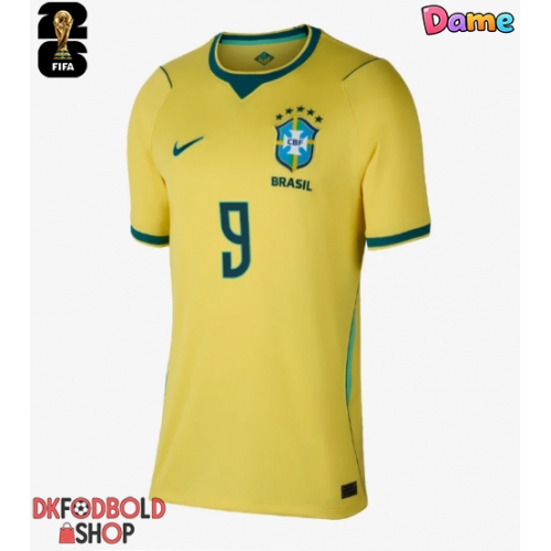 Brasilien Matheus Cunha #9 Hjemmebanetrøje Dame VM 2026 Kort ærmer